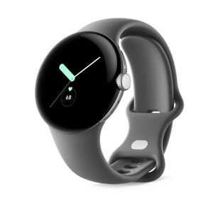 Google Pixel Watch LTE - Polished Silver with Charcoal Band